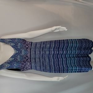 Athleta Santorini Blue & Purple Sleeveless V-Neck Dress